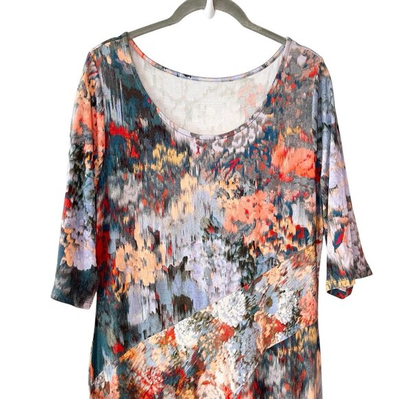 Soft‎ Surroundings Nanette Dress Floral Multicolor Maxi Dress Jersey Stretch M - Picture 3 of 6
